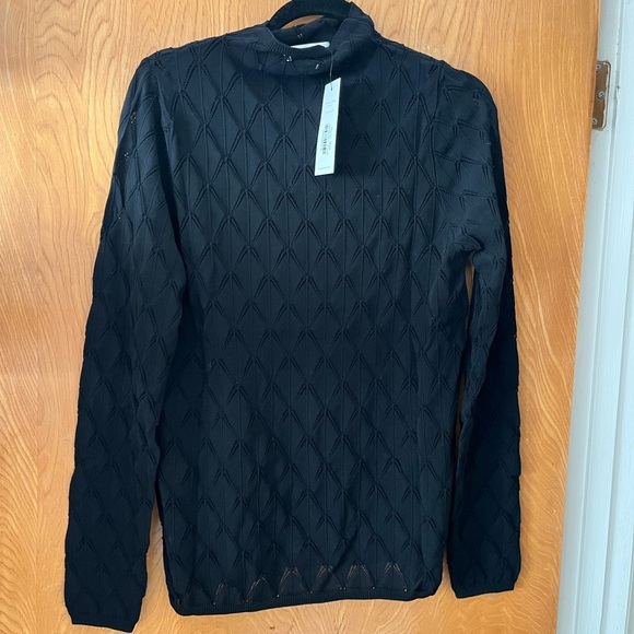 Amour Vert Chaney long sleeve mock neck crochet top L - Picture 2 of 10